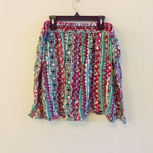 Aztec Print Skater Skirt with Pockets